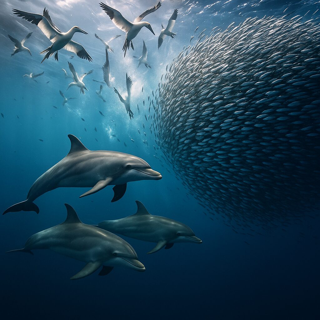 Sardine Run with Dolphins and Bait Ball South Africa