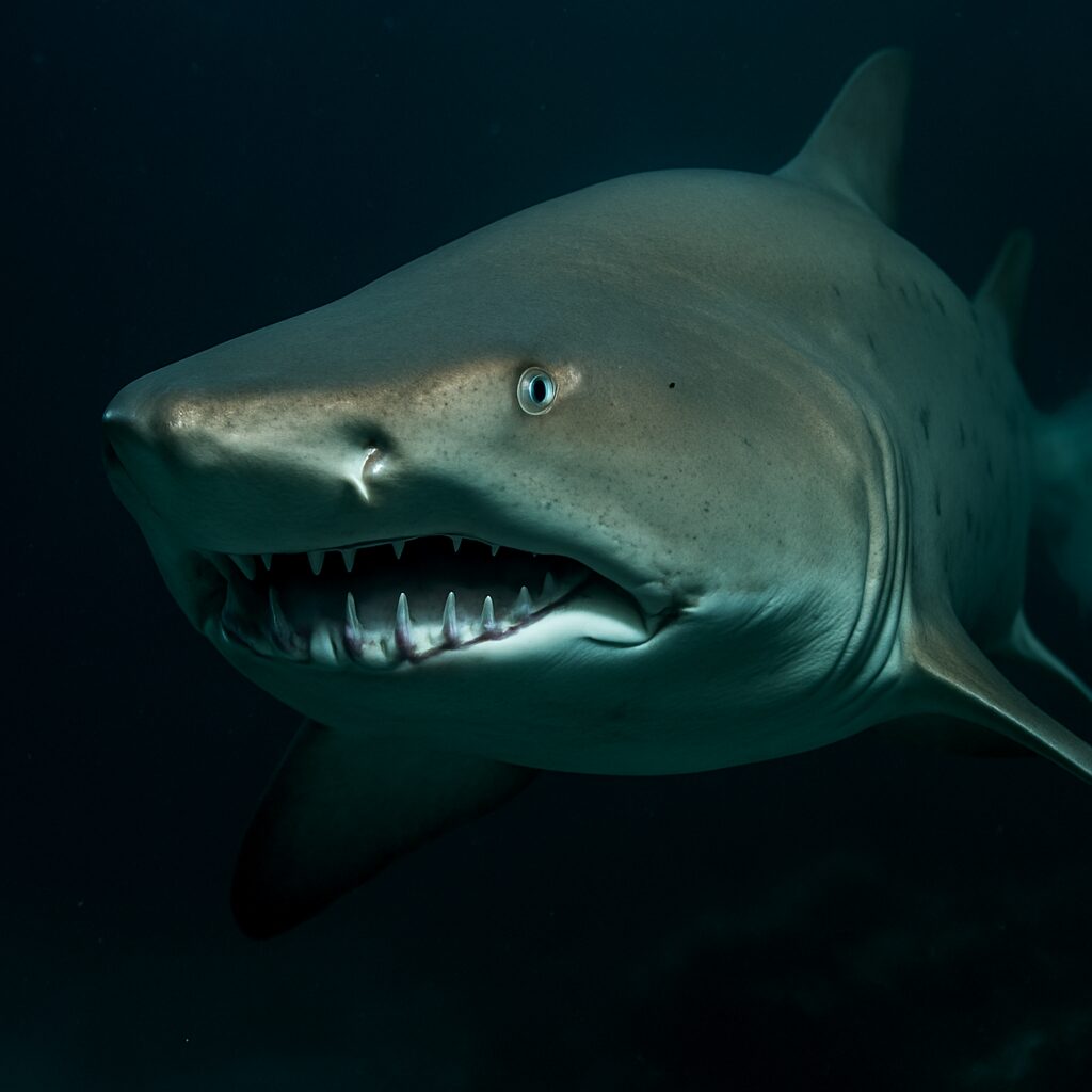 Ragged-Tooth Shark in the deep Protea Banks South Africa