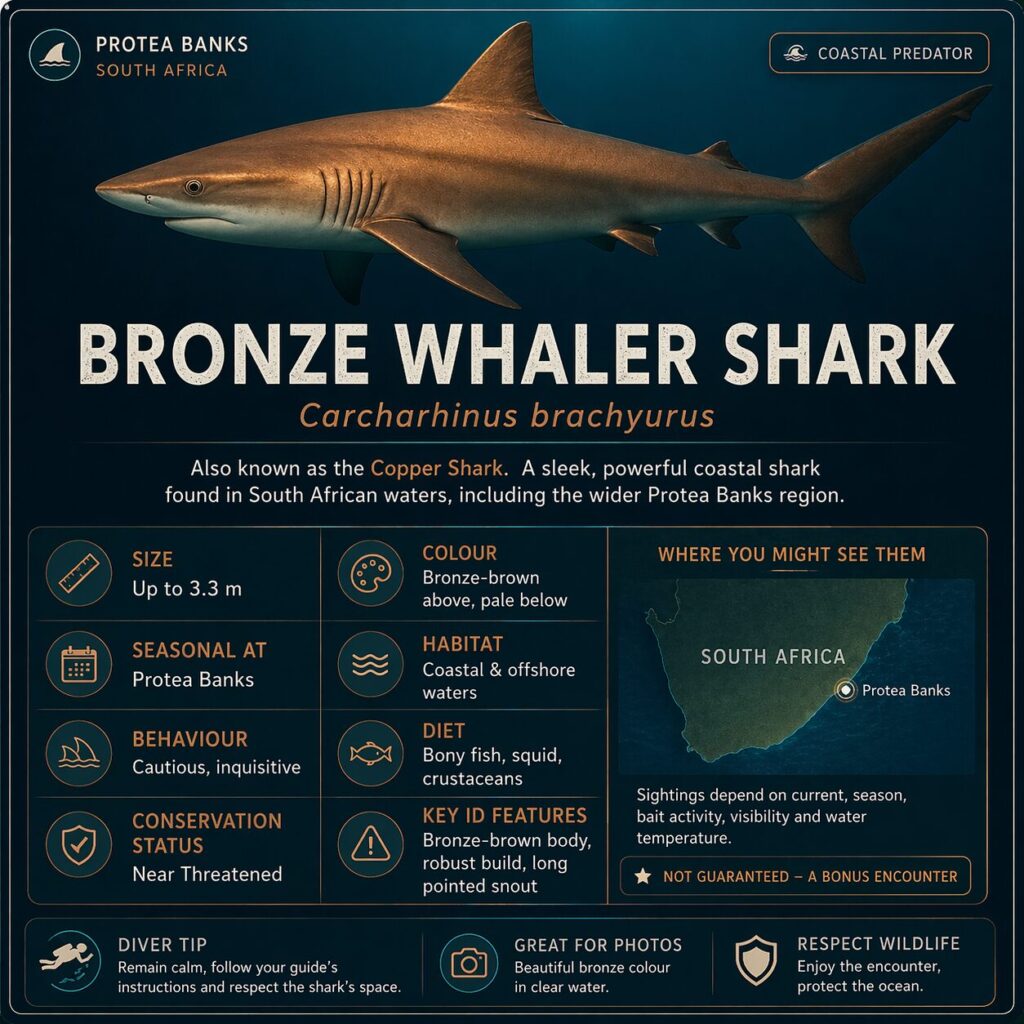 Copper Shark Protea Banks Information card