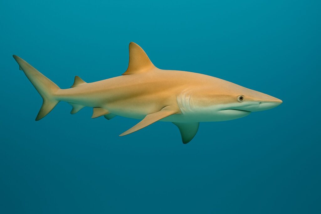 Copper Shark in blue ocean Protea Banks South Africa